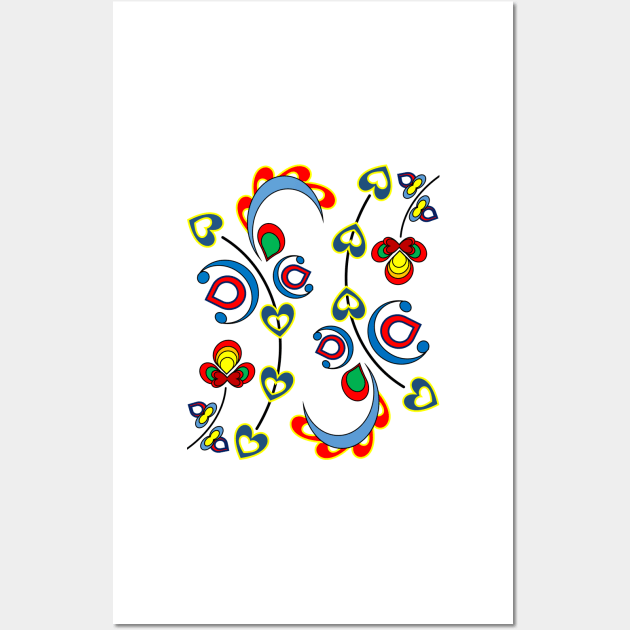 Modern Norwegian Rosemaling Design Wall Art by ztrnorge